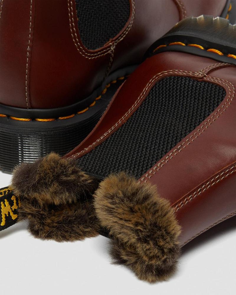 Botas de Invierno Dr Martens 2976 Leonore Faux Fur Forro Mujer Marrom | MX 503RVD